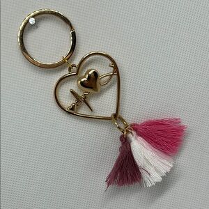 Gold Heart Keychain with Tassels